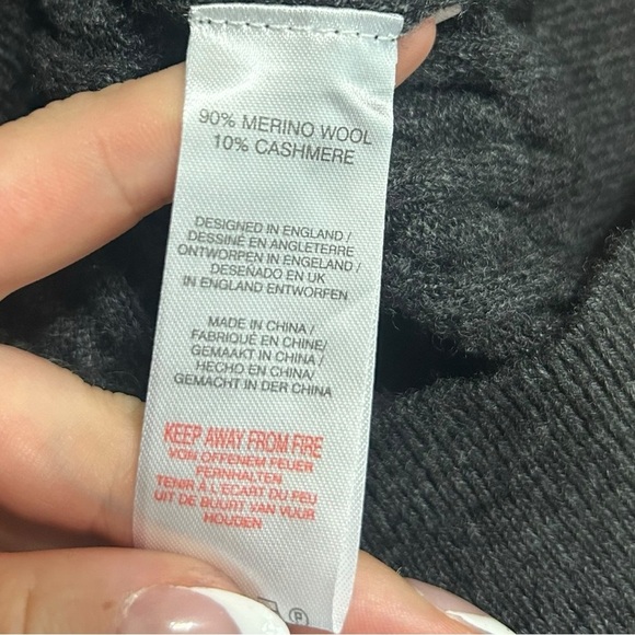 Scott & Scott London Wool & Cashmere-Blend Crewneck Sweater Size L Cable Knit - Picture 8 of 8